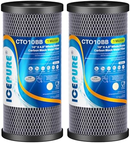 ICEPURE 10" x 4.5" Whole House Sediment Activated Carbon Water Filter 2Pack by ICEPURE