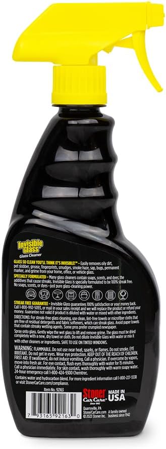 Invisible Glass 92163-2PK Premium Glass Cleaner Spray for Car Windshields and Windows, Automotive and Home Window Cleaner, Streak-Free, Ammonia-Free, Tint-Safe – 16 fl oz (Pack of 2)