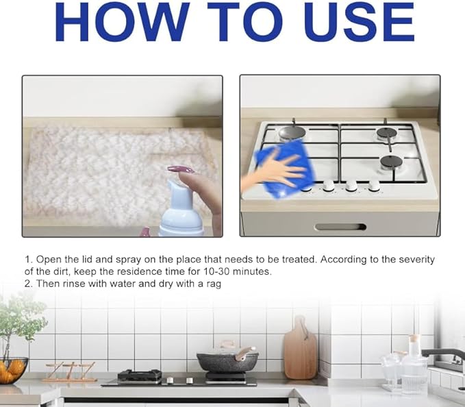 Japanese Multi-Purpose Cleaner Spray, All-Round Kitchen Cleaning Foam, Multifunctional Oil Stain Remover Clean Grease, Kitchen Foam Cleaner (1pcs)