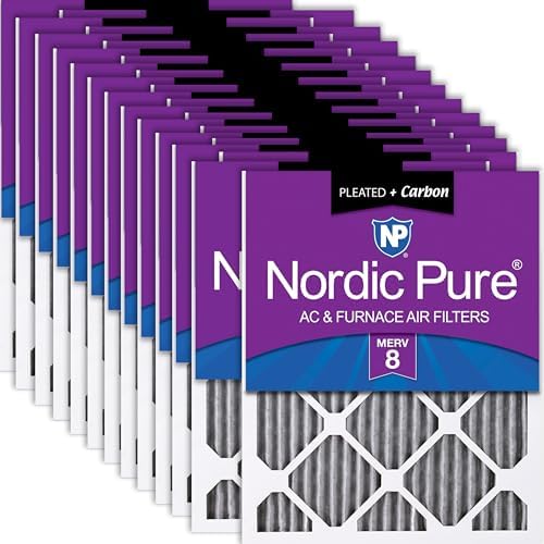 Nordic Pure 18x25x1 Pleated MERV 8 Plus Carbon Air Filters 24 Pack by NordicPure