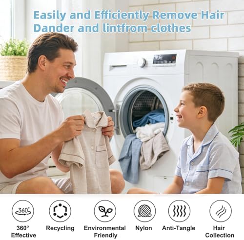 Pet Hair Remover for Laundry, pet Hair Remover for Washer and pet Hair Remover for Dryer, Dryer Balls pet Hair, Reusable Dog & Cat Hair Catcher for Clothes, Bedding & Blankets, Pick of 12 - Image 2