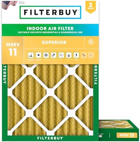 Filterbuy 18x24x2 Air Filter MERV 11 Pet & Allergy Defense (2-Pack) by Filterbuy