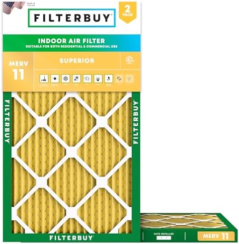 Filterbuy 13.5x29.5x1 Air Filter MERV 11 Pet & Allergy Defense (2-Pack) by Filterbuy