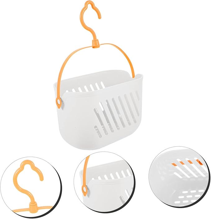 Cabilock Shower Organizer Plastic Bathroom Hand Basket Hanging White Plastic Hanging Basket Bath