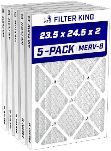 Filter King 23.5x24.5x2 Air Filter MERV 8, AC Furnace Filters (5-Pack) by FilterKing
