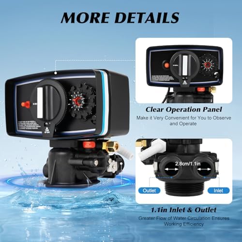 Water Softener Valve, 12-Day Time Clock Control Valve Replacement Head with Fine Thread for Water Filter Softener R-esin Tank - Image 4
