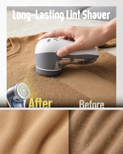 POPCHOSE Fabric Shaver, Lint Shaver with 6-Leaf Blade, Rechargeable | Lint Remover with Type-C Fast Charing Port, Sweater Defuzzer, Clothes Shaver for Couch, Furniture, Blanket, Remove Pilling - Image 3