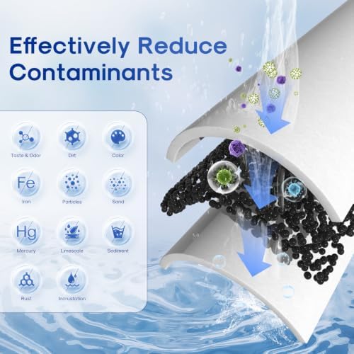 ICEPURE 5 Micron 10" x 4.5" Whole House Sediment and Iron Manganese Resin Water Filter Compatible with GE FXHTC, GXWH40L, RFC-BBSA W50PEHD Whirlpool WHKF-GD25BB GXWH35F GNWH38S Dupont WFHD13001, 2PACK - Image 3