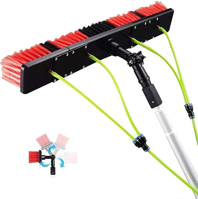 Solar Panel Cleaner 12M Water Fed Telescopic Brush for Window Cleaning Extendable Conservatory Roof Cleaning Tools (5M Rod 30cm Brush)