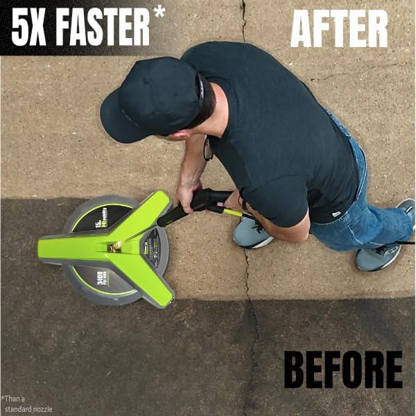 15" Gas Pressure Washer Surface Cleaner with Wheels 3400 PSI Max, Surface Cleaner for Power Washer Attachment for Concrete, Patio, Sidewalk, and Driveways