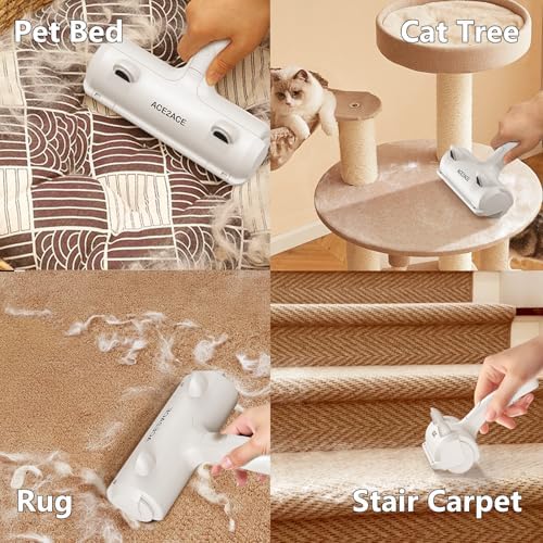 ACE2ACE Pet Hair Remover, Reusable Lint Roller for Cat and Dog Hair, White | Self Clean Cat Hair Remover with Dust Bin, Dog Hair Remover for Couch, Furniture, Carpet, Sofa and Bedding - Image 5