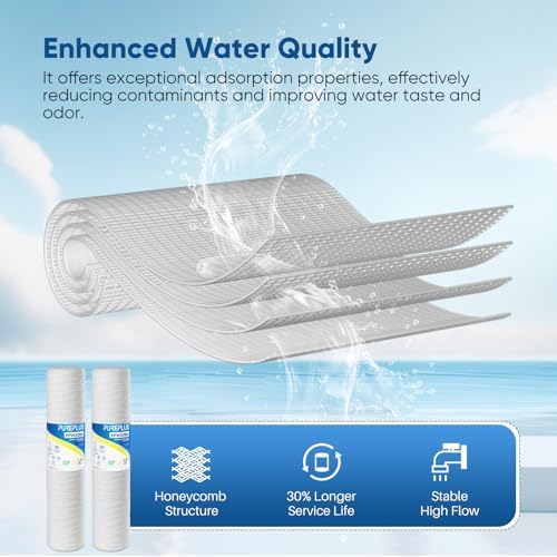 PUREPLUS 5 Micron 20"x4.5" Whole House String Wound Sediment Filter 4 Pack - Image 4
