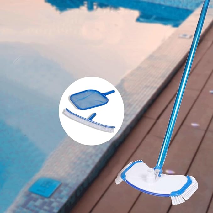 vidaXL Pool Clean Set, Pool Cleaning Kit for Above-Ground Pool Spas Pond, Pool Maintenance Kit for Cleaning Pool Wall, Vacuum Skimmer Brush
