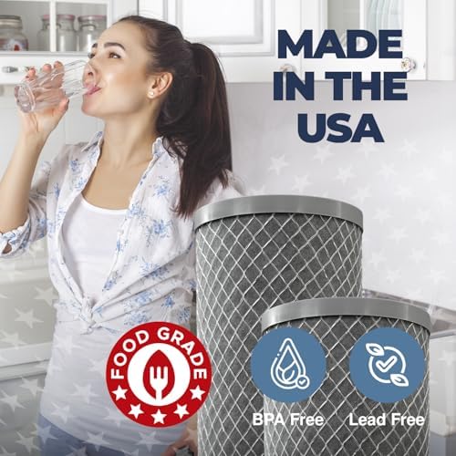 American Made, 5 Micron 2.5" x 10" Whole House CTO Carbon Sediment Water Filter Cartridge Compatible with DuPont WFPFC8002, WFPFC9001, WHCF-WHWC, FXWTC, C1, NCP-10 Made in USA, Pack of 4 - Image 6