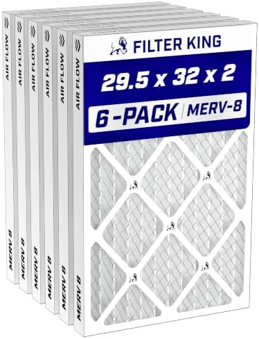 Filter King 29.5x32x2 Air Filter MERV 8, AC Furnace Filters (6-Pack) by FilterKing