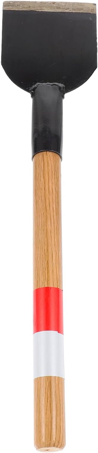 Heavy-Duty Railway Ice Removal Shovel with 12-inch Wide Metal Blade and Extended Wooden Handle for Snow Shoveling, Car Snow Scraper, and Driveway Cleaning Tool