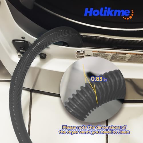 Holikme Dryer Vent Cleaner Kit 2Pack - Lint Vacuum Attachment & Brush | Black Dryer Vent Vacuum Hose Attachment & Brush Reach Deep Traps - Remove Hidden Lint, Speed Drying & Reduce Fire Risk - Image 6