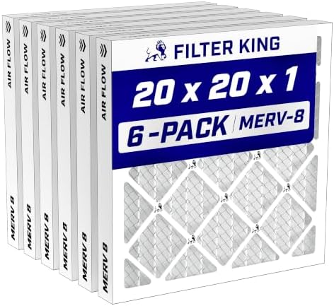 Filter King 20x20x1 Air Filter MERV 8, AC Furnace Filters (6-Pack) by FilterKing