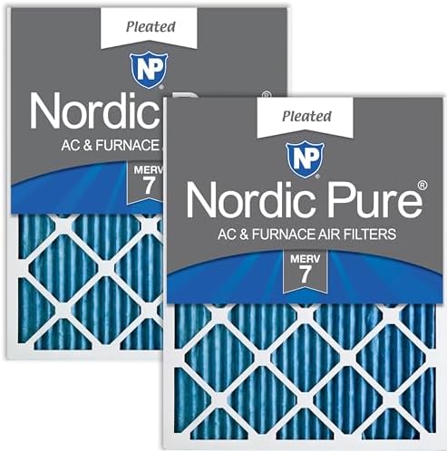 Nordic Pure 18x24x1 Pleated MERV 7 Air Filters 2 Pack by NordicPure