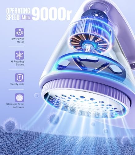 POPCHOSE Fabric Lint Shaver, 6-Leaf Blades & 2 Speed, Rechargeable | Lint Remover for Clothes, Sweater Shavers to Remove Pilling, Electric Lint Remover for Couch, Furniture, Fuzz - Image 2