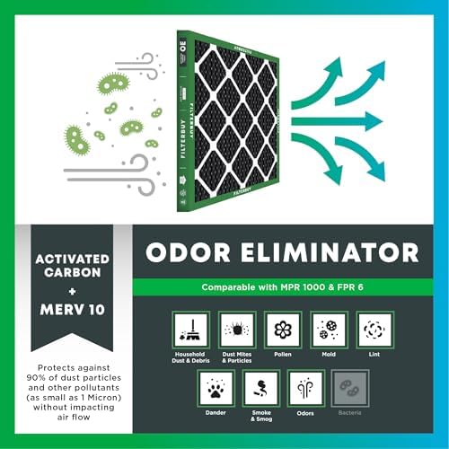Filterbuy 14x24x1 Air Filter MERV 10 Odor & Allergy Defense (2-Pack) - Image 4