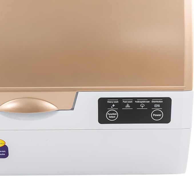 Portable Dishwasher Countertop, Smart Dishwasher, Compact Dishwashers with Built-in Water Tank, 4 Programs, 360° Spray, High-Temp& 167℉ High-Temp& Air-Dry Function, Fruit Cleaning