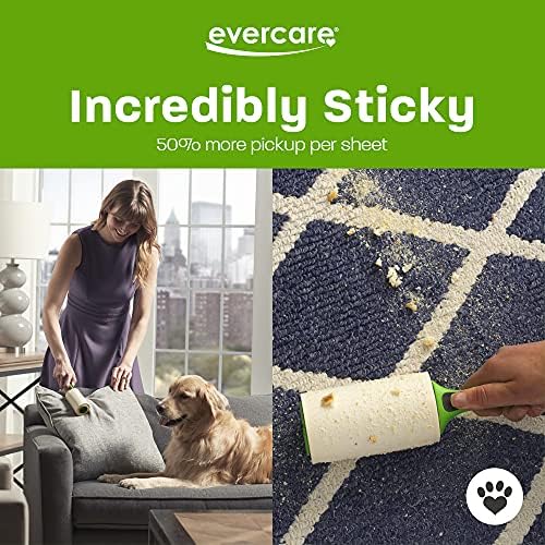 Evercare Giant Extreme Stick Lint Roller Brushes with 60 Easy-Peel Sheets, Pack of 5 Refillable Lint Rollers for Hair and Debris (300 Sheets Total) - Image 4