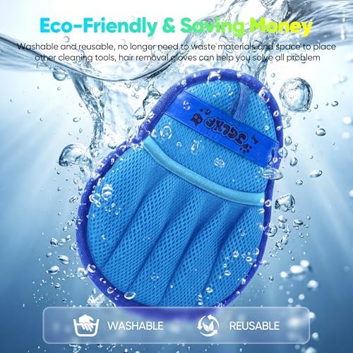 Pet Hair Removal Glove Cat & Dog, Electrostatic Reusable Hair Remover Tool | Upgraded washable 5-Finger pet hair remover works for laundry, couch, carpet & car seat, removes dog and cat fur easily - Image 5