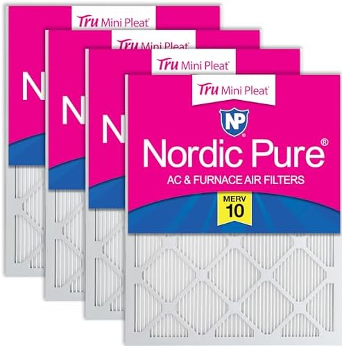 Nordic Pure 18x25x1 Tru Mini Pleat MERV 10 AC Furnace Air Filters 4 Pack by NordicPure