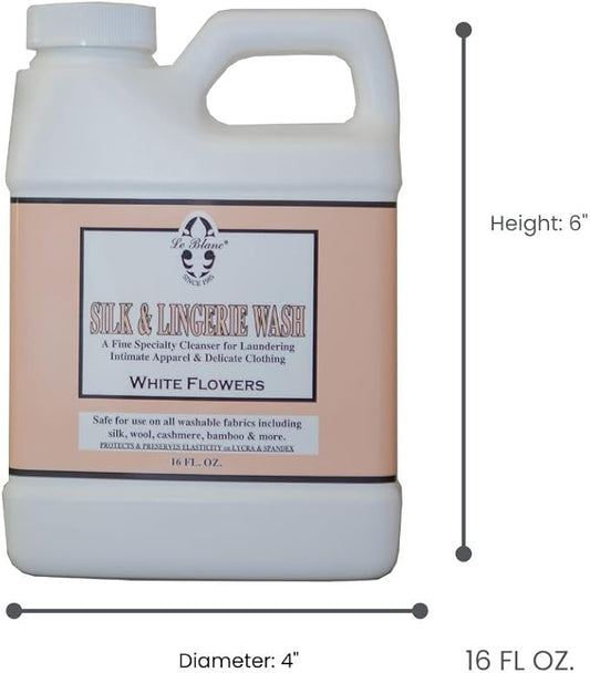 Le Blanc® White Flowers Silk & Lingerie Wash – Luxury Laundry Cleanser for Delicates- 16oz. (1 pack)