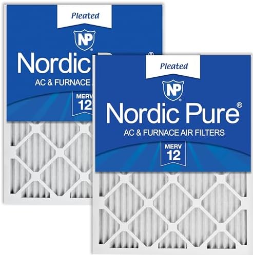 Nordic Pure 20x24x1 Pleated MERV 12 Air Filters 2 Pack by NordicPure