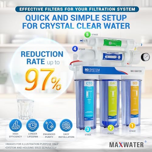 5 Stage Reverse Osmosis System Replacement Filter Set with 100 GPD RO Membrane - Image 5