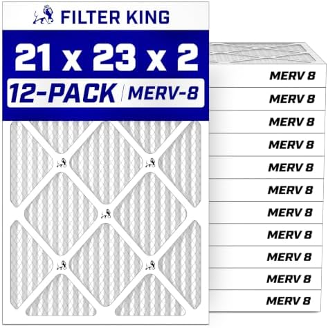 Filter King 21x23x2 Air Filter MERV 8, AC Furnace Filters (12-Pack) by FilterKing