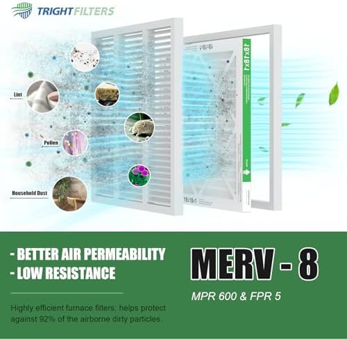 TRIGHTFILTERS 18x18x1 Air Filter 4 Pack, MERV 8 Pleated HVAC Furnace Filter - Image 5