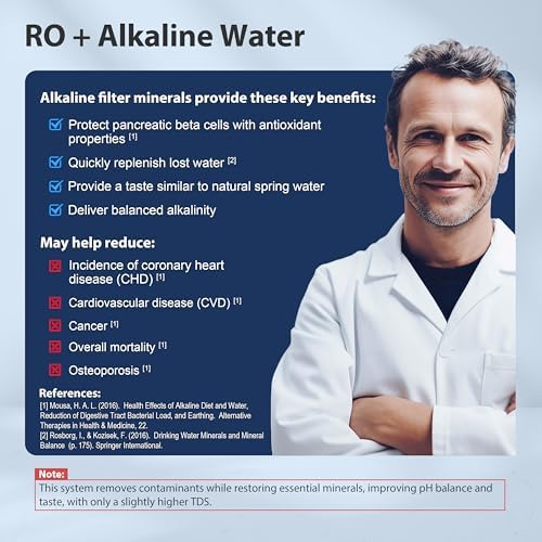 iSpring RCC7AK-BLK, NSF/ANSI 58 Certified, Alkaline 6-Stage Reverse Osmosis System with Stylish Black RO Faucet, pH+ Remineralization RO Water Filter System Under Sink - Image 3