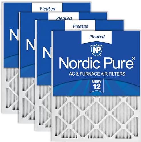 Nordic Pure 20x25x1 Pleated MERV 12 Air Filters 4 Pack by NordicPure