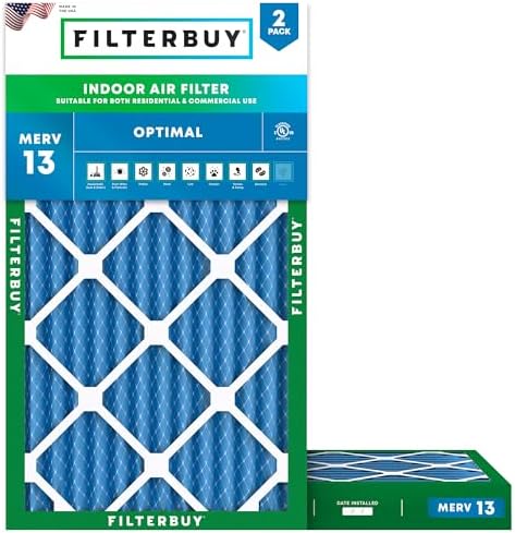 Filterbuy 16x24x2 Air Filter MERV 13 Smoke & Allergy Defense (2-Pack) by Filterbuy