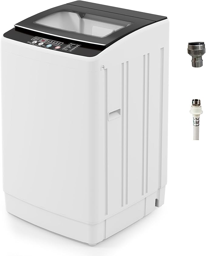 VCJ Portable Washing Machine, 35 LBS Large Capacity Full-Automatic Portable Washer with 12 Wash Cycles, 8 Water Levels & 24H Delay, Compact Electric Laundry Washer for Apartment, Dorms,RVs
