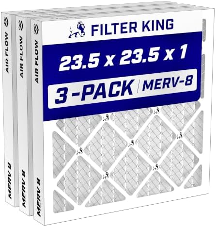 Filter King 23.5x23.5x1 Air Filter MERV 8, AC Furnace Filters (3-Pack) by FilterKing