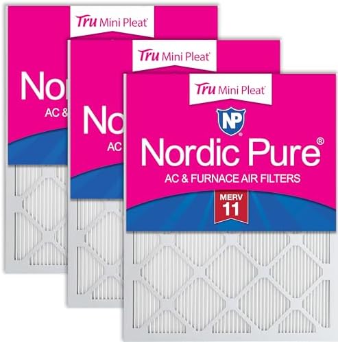 Nordic Pure 16x20x1 Tru Mini Pleat MERV 11 AC Furnace Air Filters 3 Pack by NordicPure