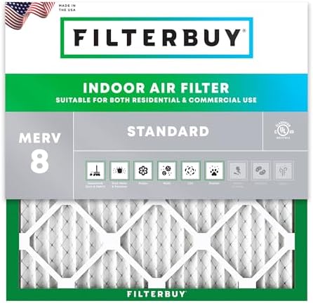 Filterbuy 8x8x1 Air Filter MERV 8 Dust & Allergy Defense (1-Pack) by Filterbuy