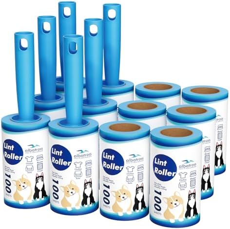 Lint Rollers for Pet Hair Extra Sticky, 1200 Sheets Mega Value Set Lint Rollers for Pet Hair Removal, Dog and Cat Lint Remover for Clothes, Furniture, Carpet | Easy to Peel, Home Cleaning, Lint Remover for Clothes, Furniture, Couch, Car Seats, Designed... by AlbatrossHealthNewEngland