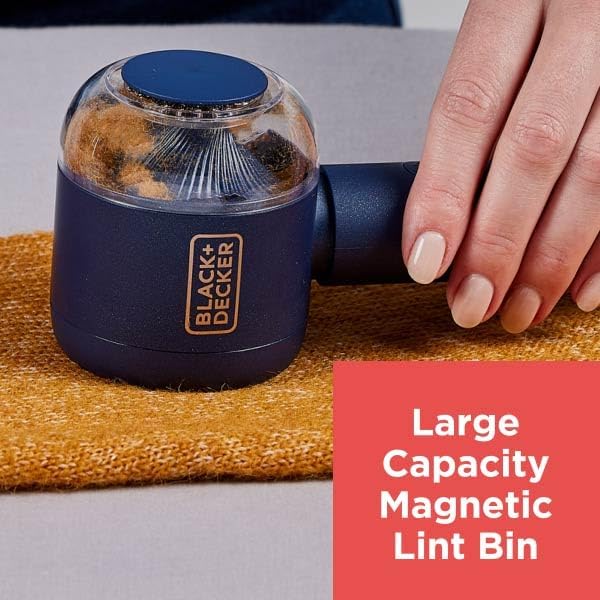BLACK+DECKER Rechargeable USB-C Fabric & Garment Shaver – Large Capacity Lint Remover for Clothing and Upholstery, 6 Stainless Steel Blades - Image 7