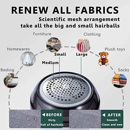 Rechargeable Lint Remover for Clothes - Electric Lint Shaver and Fabric Shaver, Portable & Efficient, Ideal for Sweaters, Blankets, Upholstery (Green) - Image 4