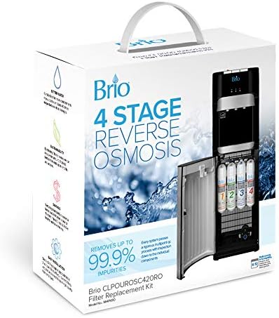 Brio 4 Stage RO Reverse Osmosis Water Cooler Filter Replacement Kit | for Brio Water Dispenser Models: CLPOURO420SCV2 & CLPOUROSC420RO by Brio