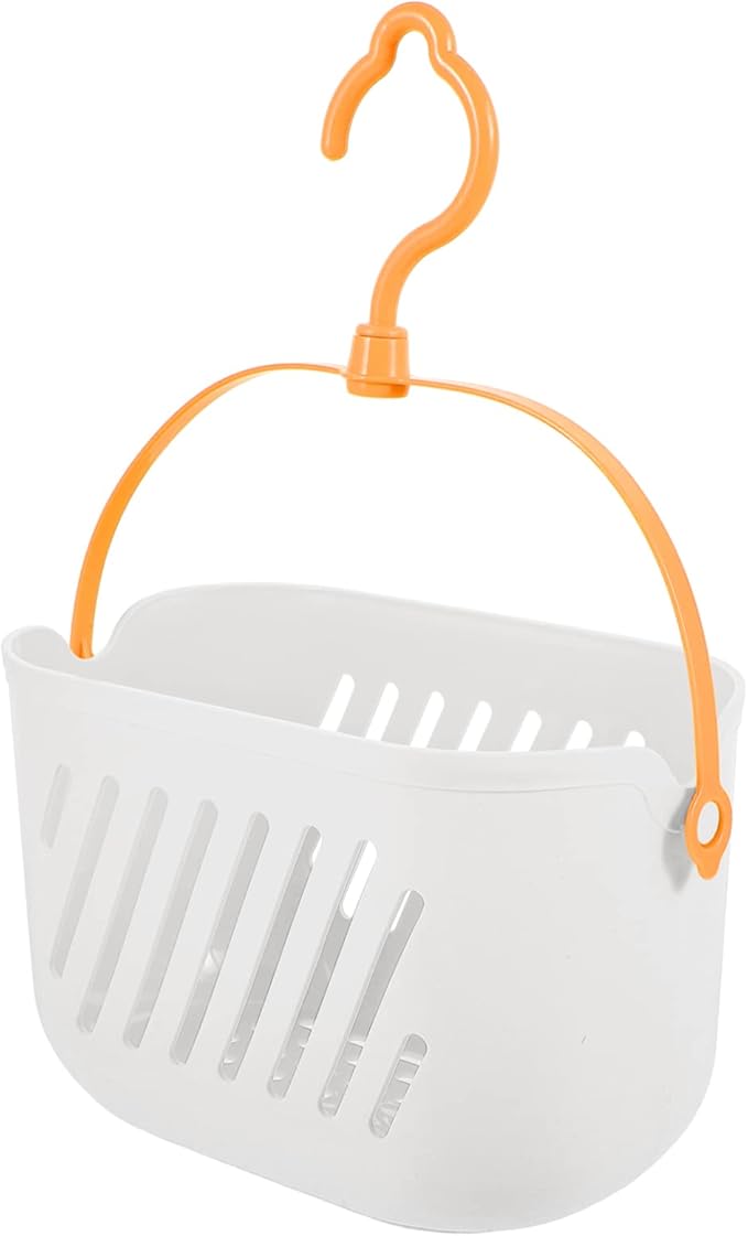 Cabilock Shower Organizer Plastic Bathroom Hand Basket Hanging White Plastic Hanging Basket Bath