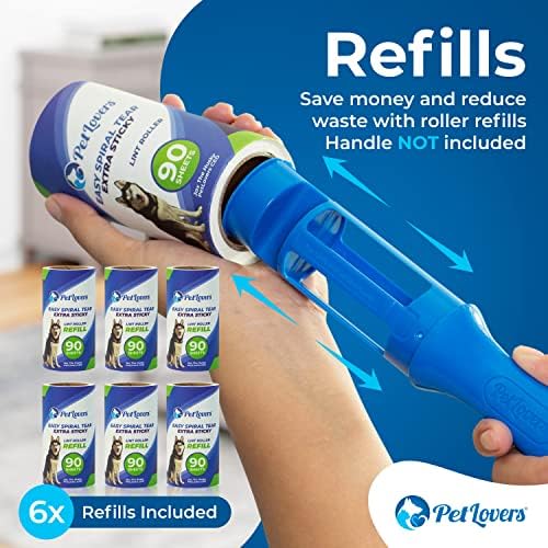PetLovers Extra Sticky Lint Roller 6 Pack of Refills Only - No Handle Included - 90 Sheets Per Refill 540 Sheets Total - Image 4