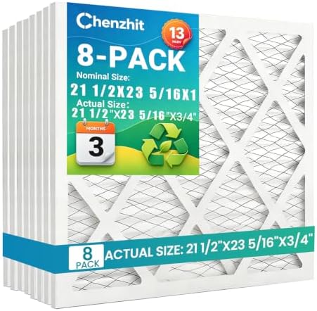(8 Pack) 20x30x1 Furnace Air Filters, MPR 1900 & FPR 10, MERV 13 Pleated Air Filter (Actual Size: 19.75" x 29.75" x 0.75") by Chenzhit