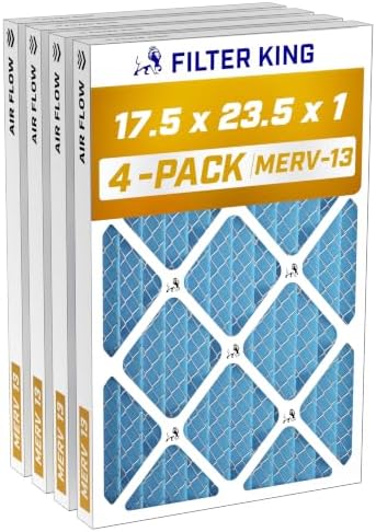 Filter King 17.5x23.5x1 Air Filter MERV 13, AC Furnace Filters (4-Pack) by FilterKing