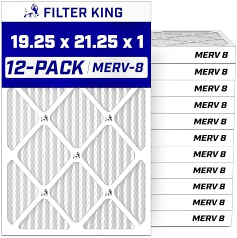 Filter King 19.25x21.25x1 Air Filter MERV 8, AC Furnace Filters (12-Pack) by FilterKing